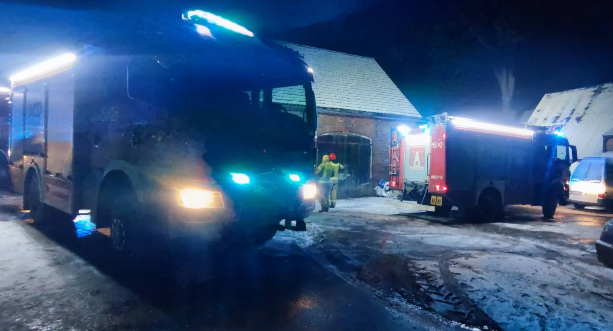 Nocny pożar w Rędzinach