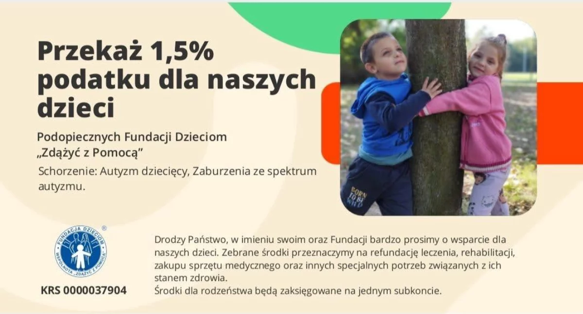1,5% podatku dla Zosi i Michałka Bednarskich