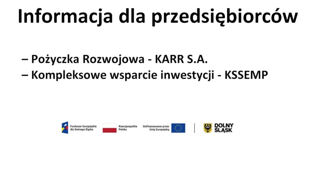 Informacja dla przedsiębiorców – Pożyczka Rozwojowa i kompleksowe wsparcie inwestycji