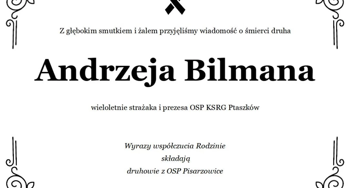 Pożegnanie śp. Andrzej Bilman