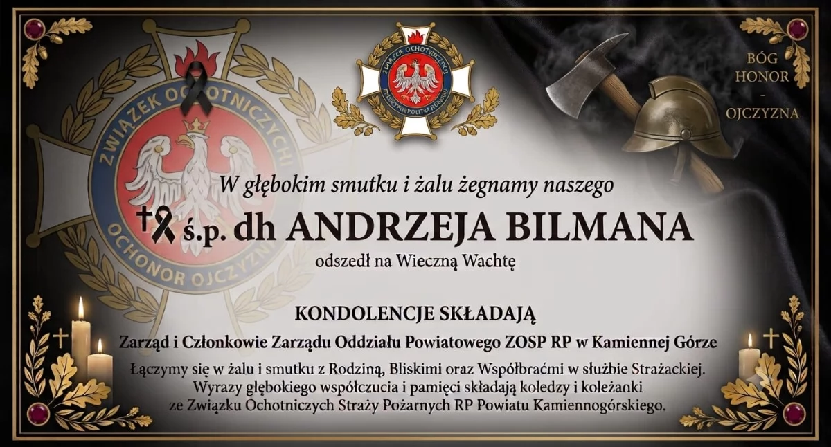 Kondolencje - ZOP ZOSP RP Kamienna Góra