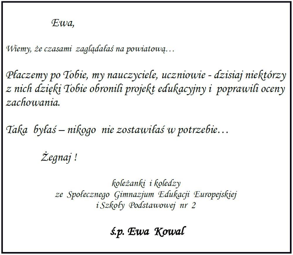 Pożegnanie - E. Kowal