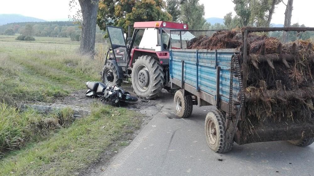 Motocykl z ciągnikiem