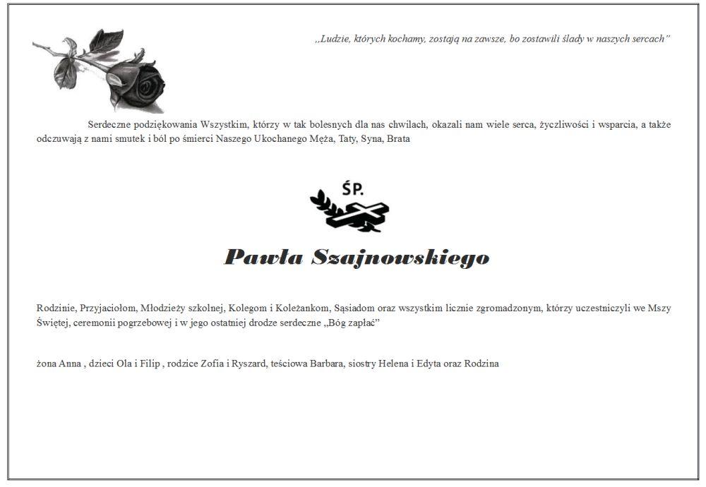 Podziękowanie