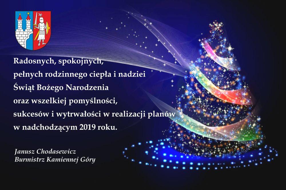 Boże Narodzenie 2018 - burmistrz Kamiennej Góry