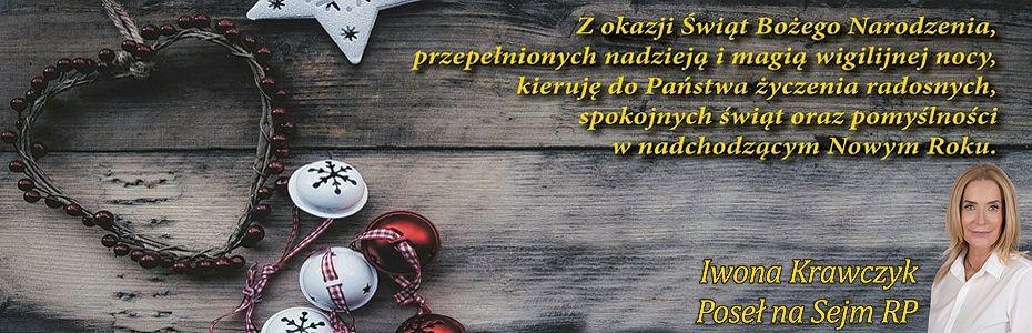 Boże Narodzenie 2018 - poseł Iwona Krawczyk