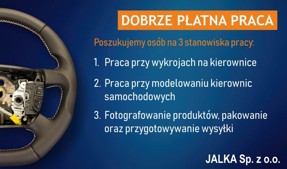 Trzy oferty pracy - Jalka Sp. z o.o.