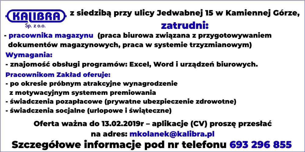 Kalibra - oferta pracy