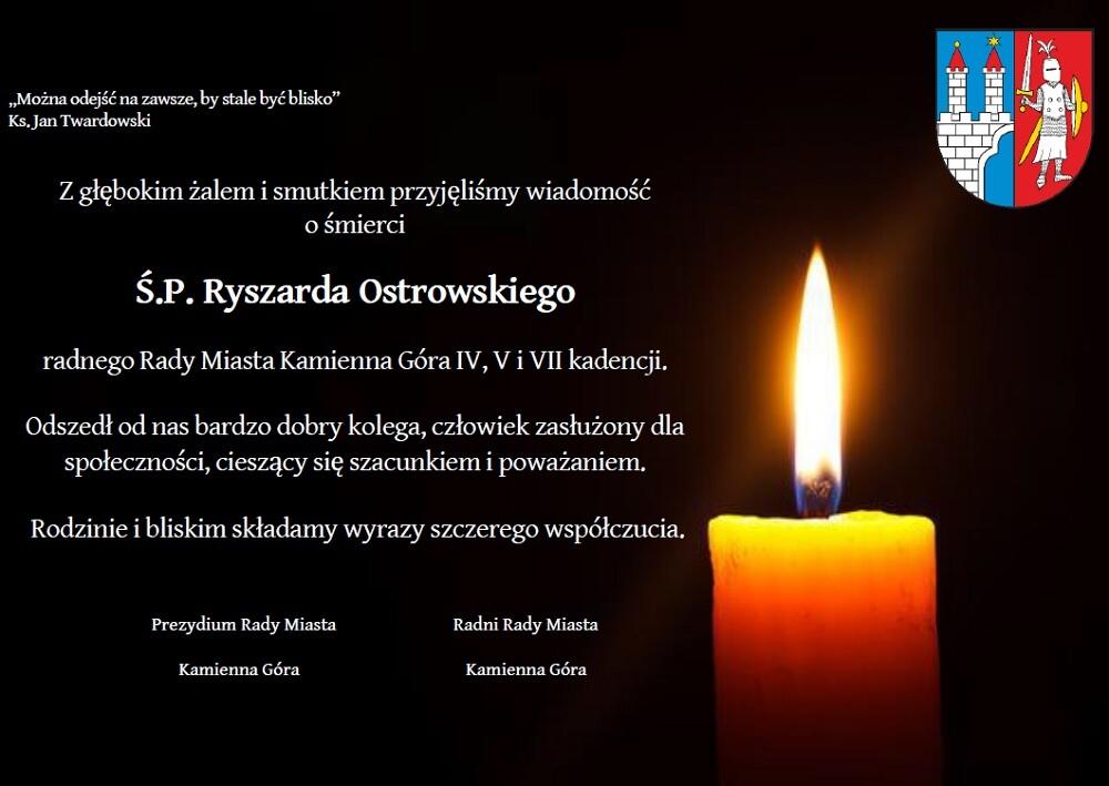 Kondolencje - śp. Ryszard Ostrowski