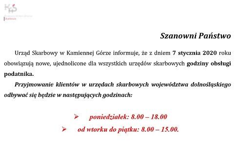 Nowe godziny pracy