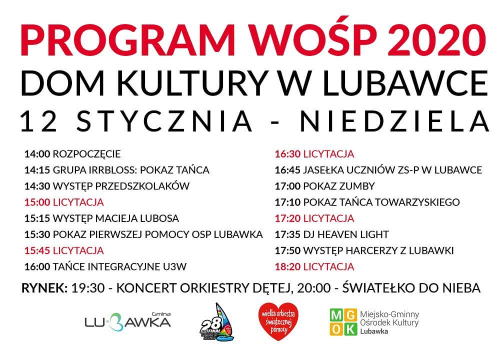 WOŚP w Lubawce - program - nowy plakat