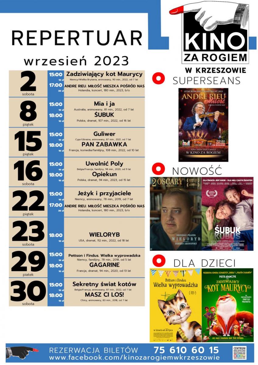 Kino za Rogiem zaprasza - wrzesień 2023