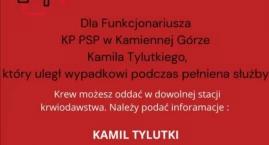 Zbiórka krwi dla strażaka z KP PSP