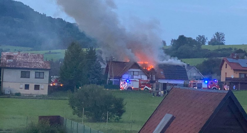 Pożar budynku rodzinnego w Wieprzu 