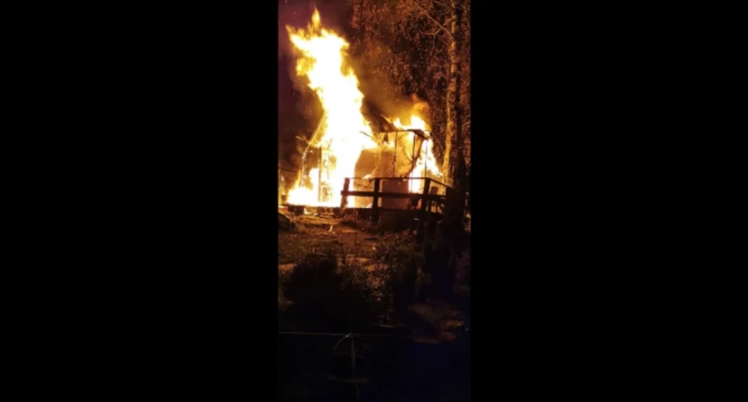 Pożar budynku w miejscowości Cisiec