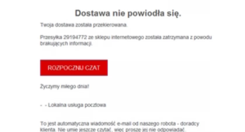 Uwaga na wiadomości. Dostawa nie powiodła się