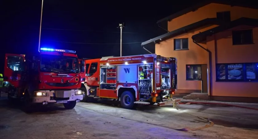 Pożar piekarni w Łodygowicach, jedna osoba uwieziona w piwnicy. 