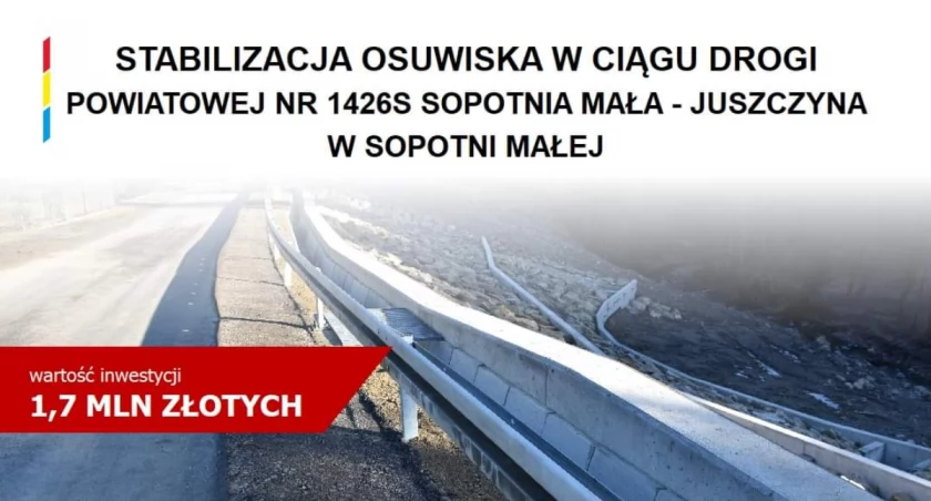 Stabilizacja osuwiska w ciągu drogi 1426 S