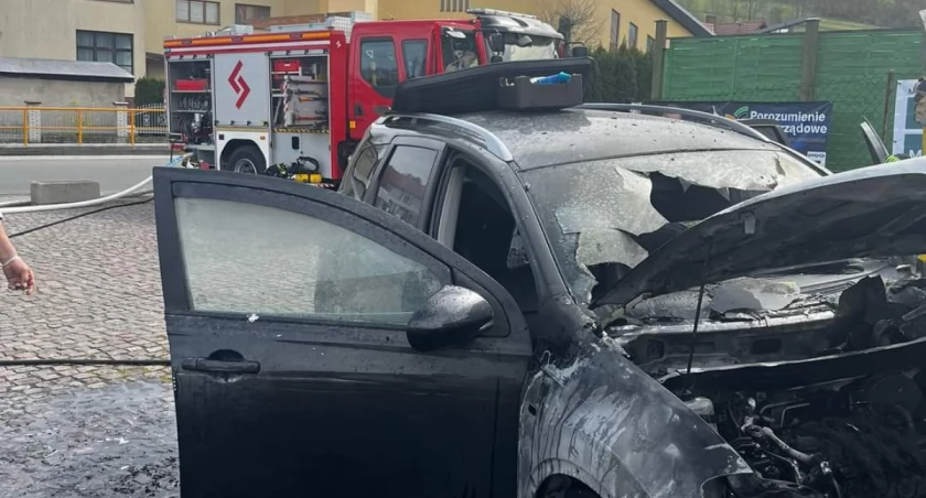 Pożar samochodu w Świnnej (video)