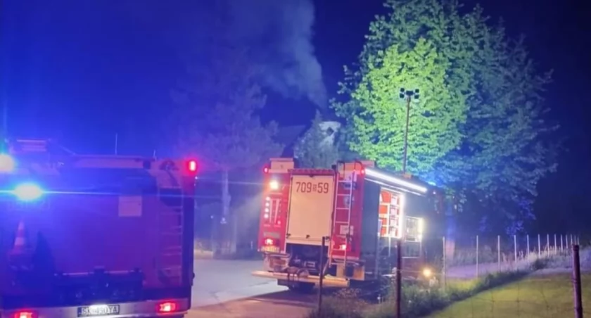OSP Rychwałd wyjazd do pożaru 