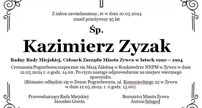 Zmarł  radny Kazimierz Zyzak 