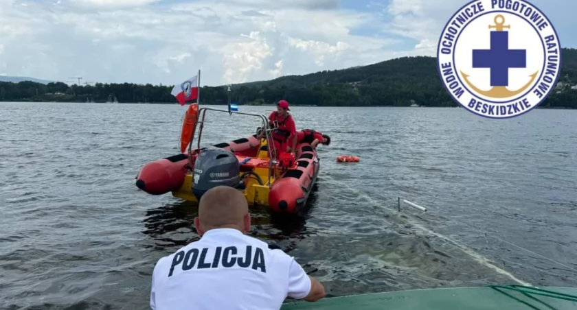 Wywrotka Łodzi Żaglowej na Jeziorze Żywieckim
