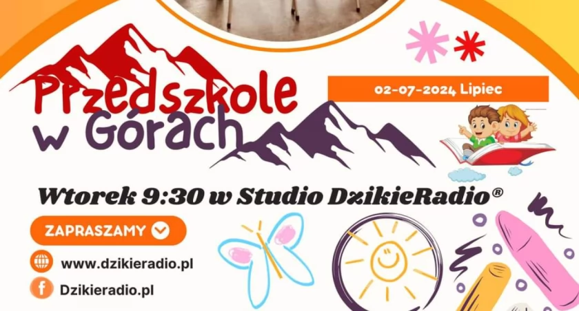 Dzieci z Przedszkola w Górach z Przybędzy odwiedzają studio radiowe
