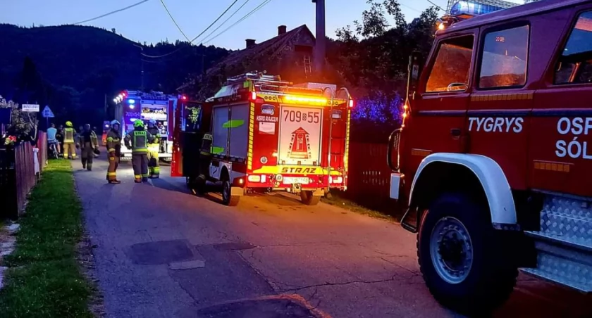 Pożar budynku mieszkalnego w Rycerce Górnej 10.07.2024