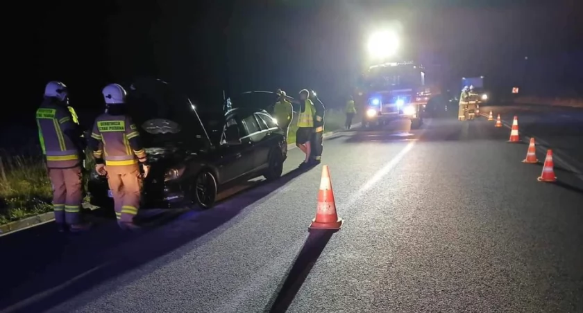Pożar samochodu na drodze S1 w Laliki