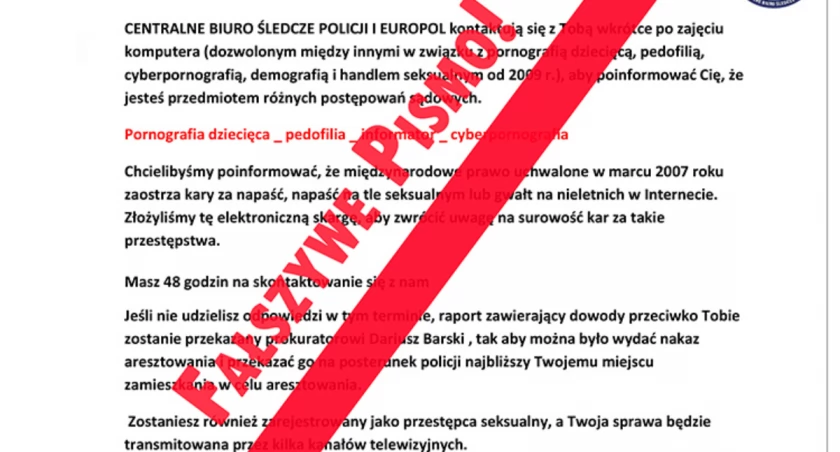 Fałszywe maile nadal są rozsyłane