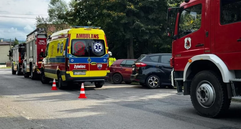 Wypadek na ul. Żywieckiej w Wieprzu: jedna osoba poszkodowana