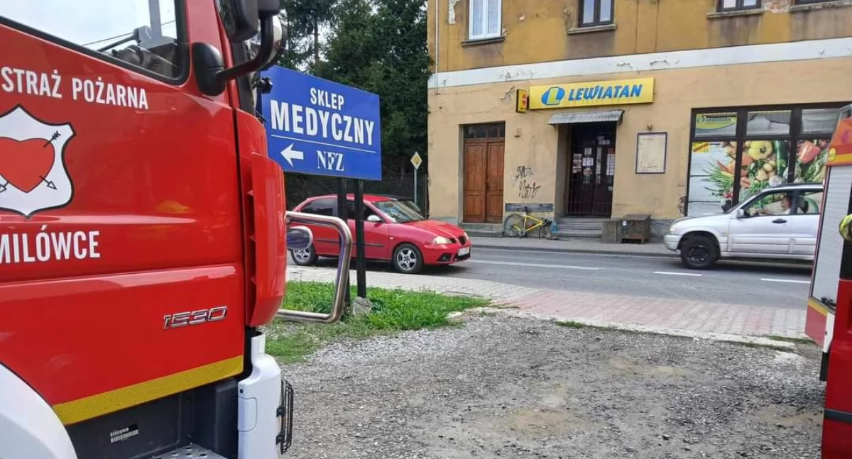 Kolizja motocykla z rowerem na ul. Jagiellońskiej w Milówce