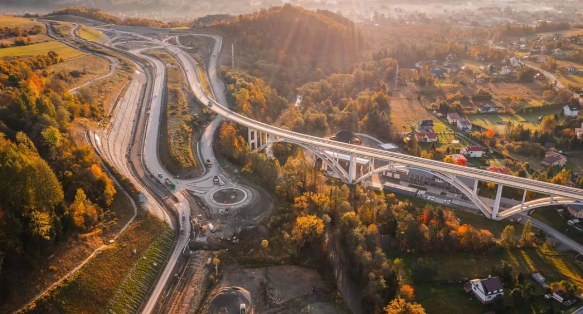 Budowa drogi ekspresowej S1 Przybędza – Milówka: zaawansowanie prac na poziomie 87%