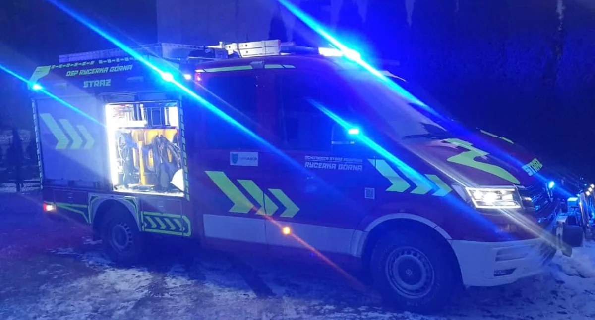 Pożar sadzy w kominie – interwencja strażaków w Rycerce