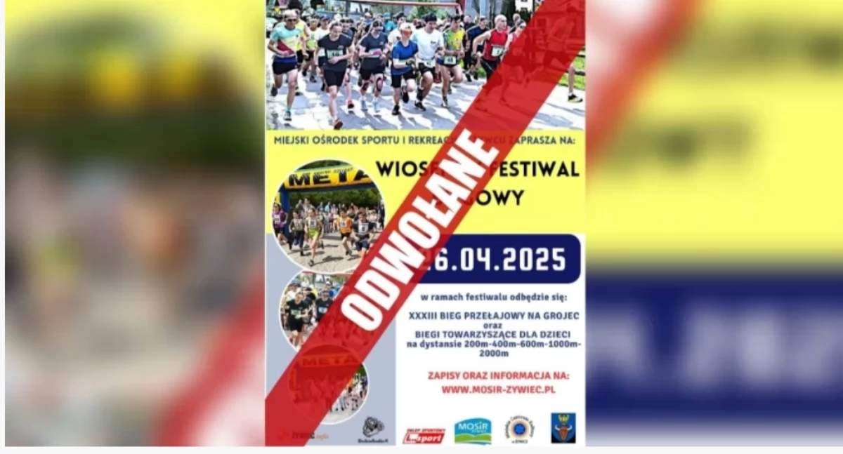 Wiosenny Festiwal Biegowy w Żywcu odwołany z powodu żałoby narodowej
