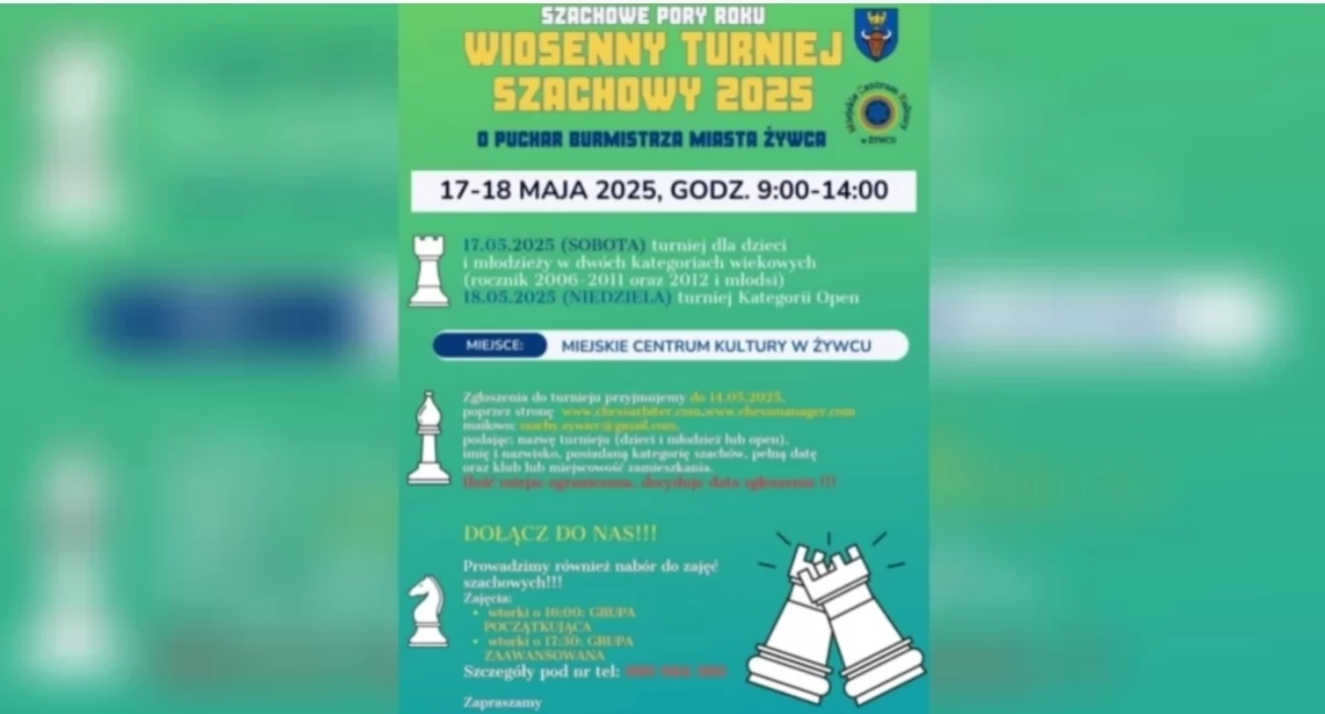 Wiosenny Turniej Szachowy 2025 w Żywcu – zapowiedź wyjątkowego wydarzenia