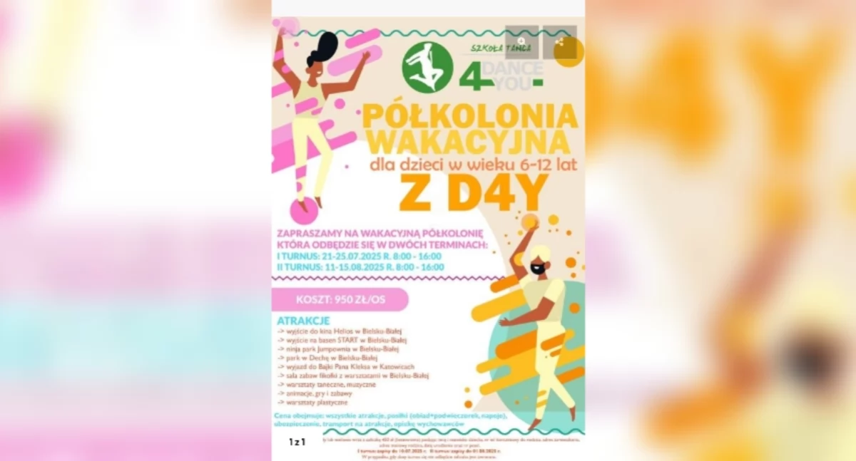 Aktywne lato z Dance 4 You – ruszają zapisy na półkolonie letnie w Żywcu!