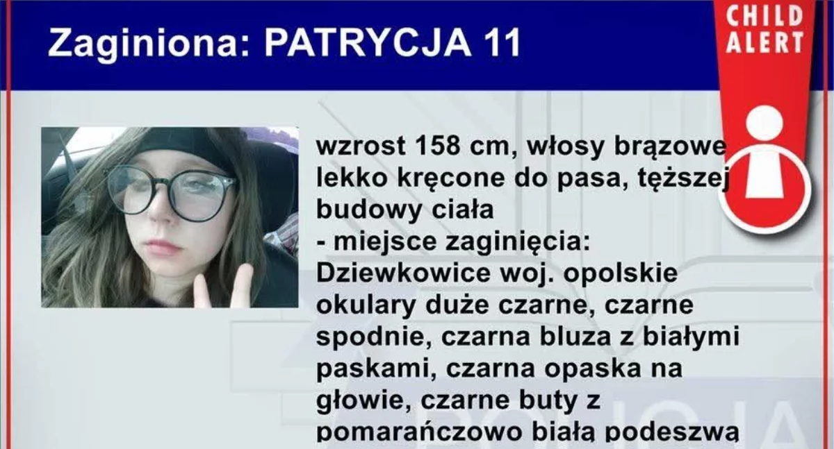Child Alert: Zaginęła nastolatka z Dziewkowic – Policja prosi o pomoc