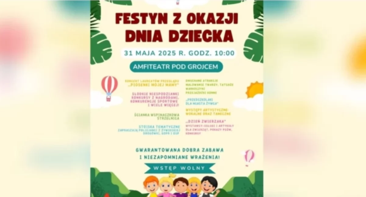 Rodzinny Festyn z okazji Dnia Dziecka już 31 maja w Żywcu