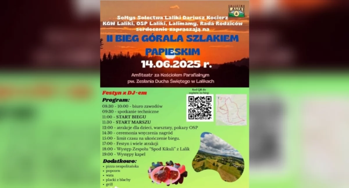 II Bieg Górala Szlakiem Papieskim – sport, tradycja i wspólne świętowanie w Lalikach