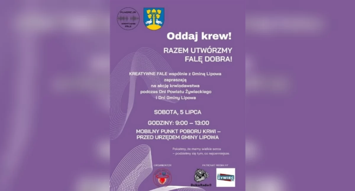 Oddaj krew – razem utwórzmy falę dobra! 