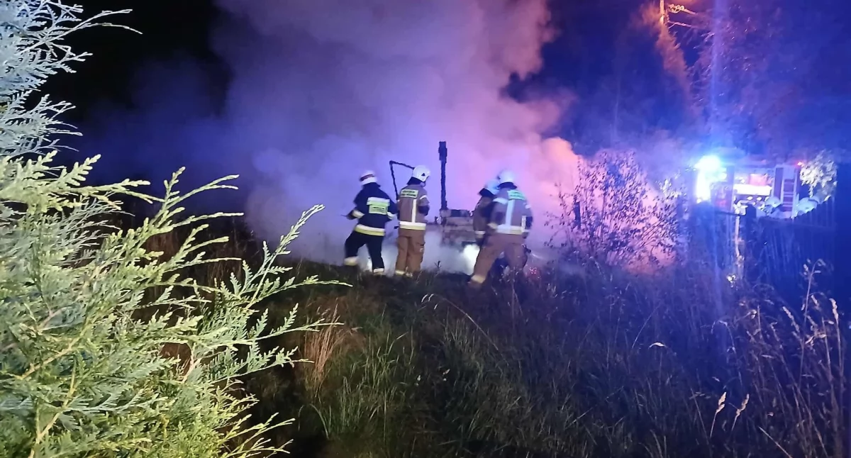 Pożar domku letniskowego w Kalnej