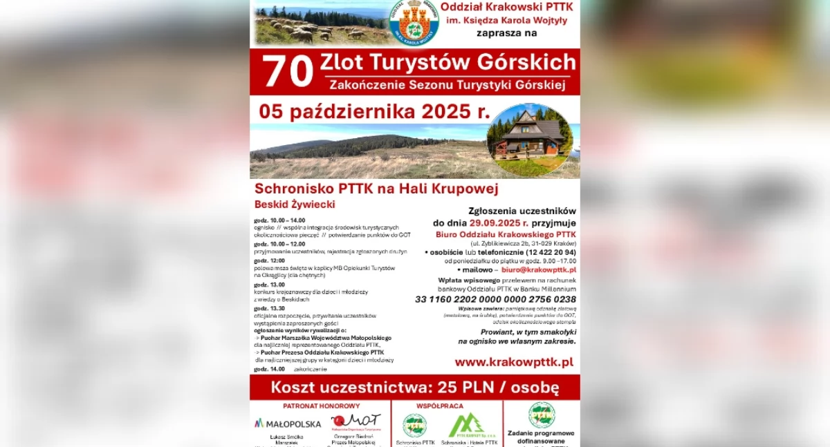 70. Zlot Turystów Górskich na Hali Krupowej – jubileuszowe zakończenie sezonu turystycznego