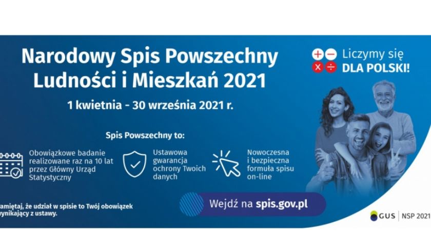 Od 1 kwietnia do 30 września 2021 r. Główny Urząd Statystyczny przeprowadza Narodowy Spis Powszechny Ludności i Mieszkań 2021.