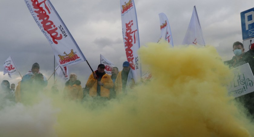 Związkowcy protestowali w Żywcu