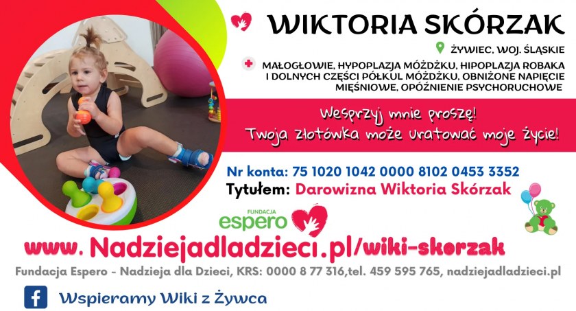 Mała Wiktoria Skórzak potrzebuje naszej pomocy