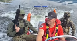 Wspólny patrol nad Jeziorem Żywieckim