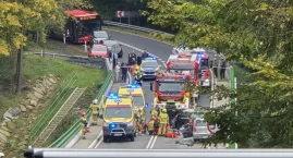 Poważny wypadek w Żywcu – zderzenie dwóch samochodów…