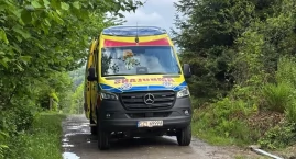 Interwencja straży pożarnej po upadku z drabiny w Międzybrodziu Bialskim