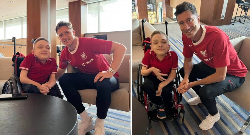 Karol, podopieczny Fundacji im. Adama Worwy spotkał się Robertem Lewandowskim i Piotrem Zielińskim